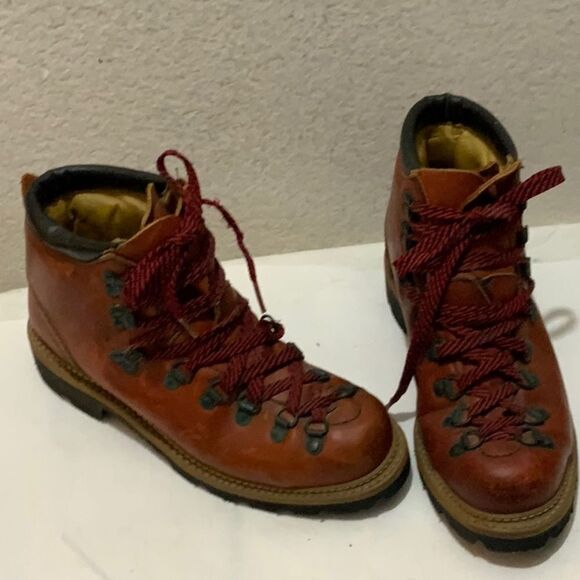 Vibram Boots Womens 6.5 Hiking Climbing Combat Boot Ankle Brown Leather - Picture 2 of 16